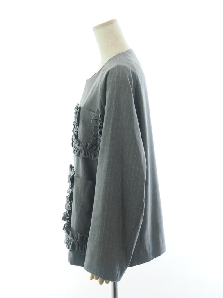 Rhodolirion ロドリリオン - Frill Pockets Coveralls フリルポケットカバーオール - Gabardine - Grey