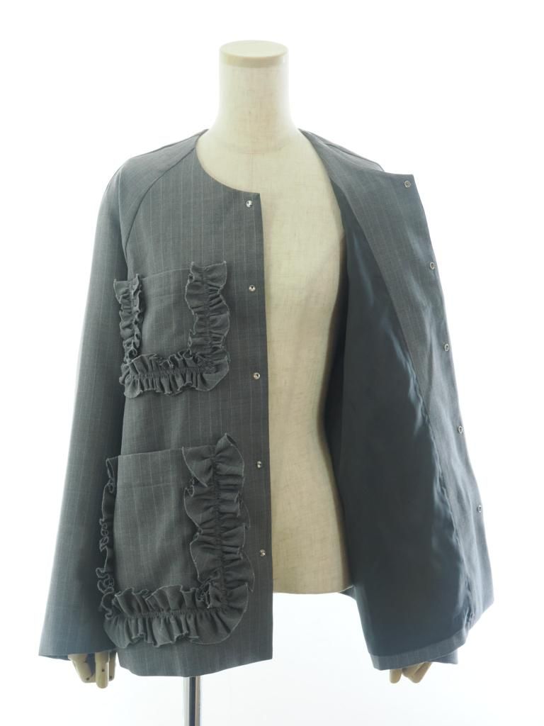 Rhodolirion ロドリリオン - Frill Pockets Coveralls フリルポケットカバーオール - Gabardine - Grey