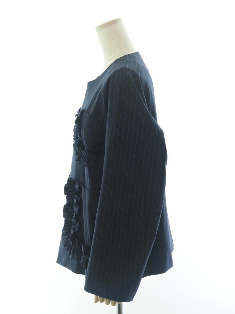 Rhodolirion ロドリリオン - Frill Pockets Coveralls フリルポケットカバーオール - Gabardine - Navy