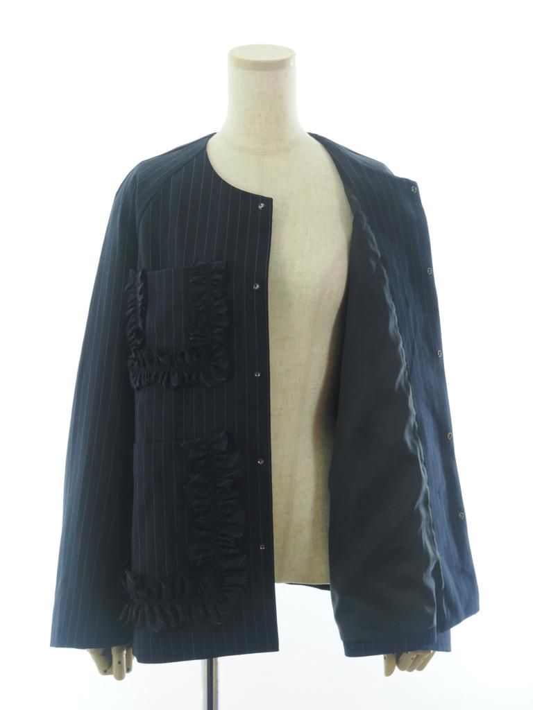 Rhodolirion ロドリリオン - Frill Pockets Coveralls フリルポケットカバーオール - Gabardine - Navy