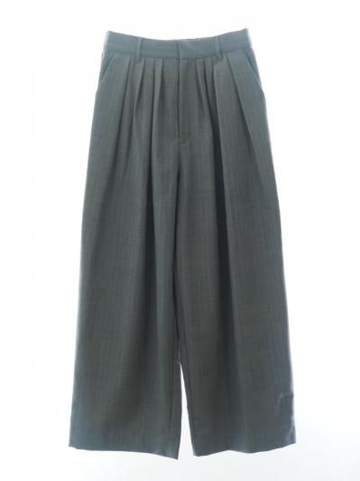 Rhodolirion ロドリリオン - Tack Balloon Pants タックバルーンパンツ - Gabardine - Grey