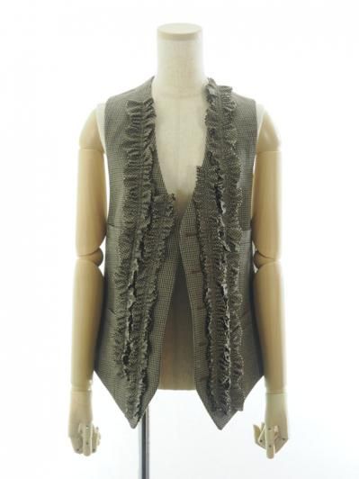 Rhodolirion ロドリリオン - Frill Vest フリルベスト - Houndstooth