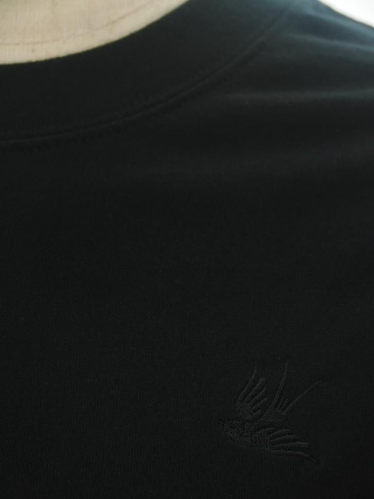 Rhodolirion ロドリリオン - Swallow EMB. Crew Neck Tee スワローエンブロイダリークルーネックティー - Black