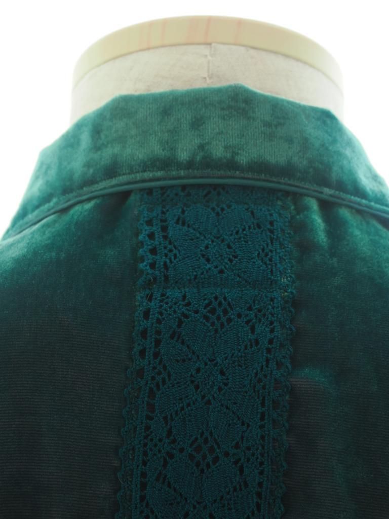 TUITACI 朔 ツイタチ - Chambray Velvet Sleeping Shirt シャンブレーベルベットスリーピングシャツ - Green