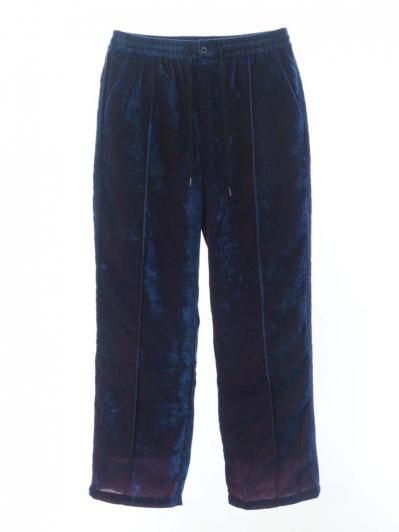 TUITACI 朔 ツイタチ - Chambray Velvet Sleeping Pants シャンブレーベルベットスリーピングパンツ - Navy