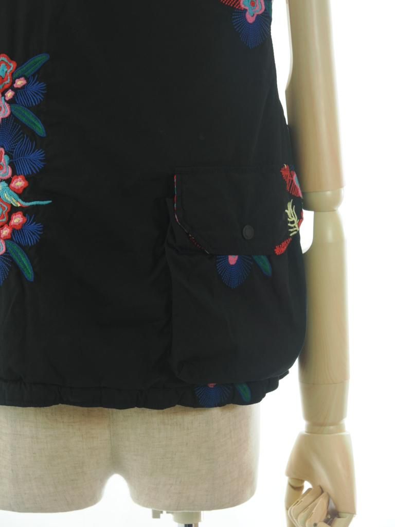 Engineered Garments エンジンニアドガーメンツ - Cover Vest カバーベスト - Cotton Floral Emb. Sheeting - Black