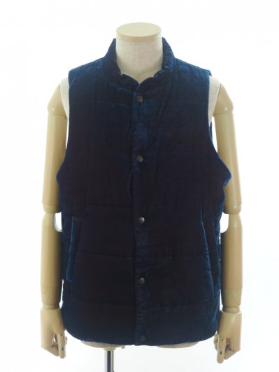 TUITACI  ĥ - Chambray Velvet Stand Collar Vest ֥졼٥٥åȥɥ顼٥ - Navy