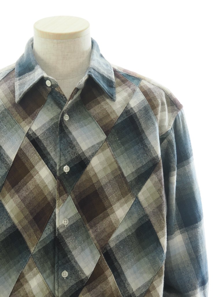 NOMA t.d. Ρޥƥǥ - Diamond Patchwork Flannel Shirt ɥѥåեͥ륷 - Brown / Grey