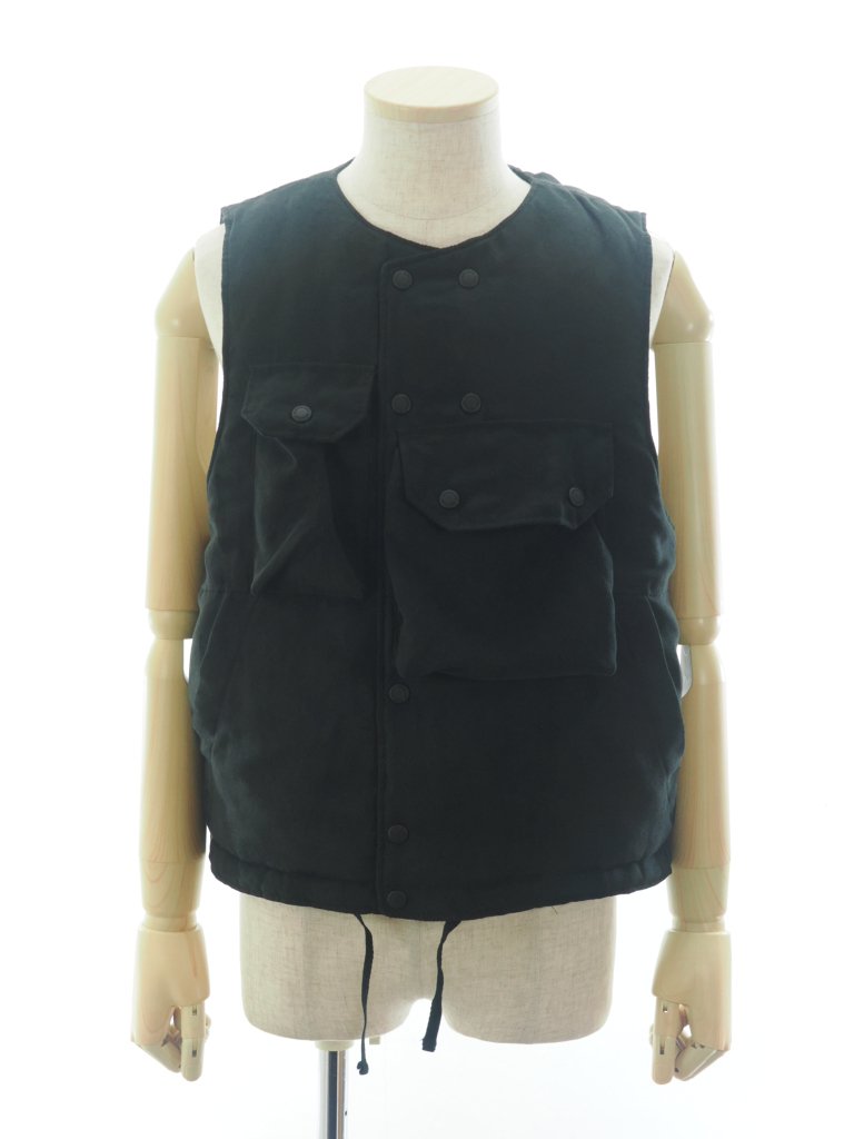 Engineered Garments エンジンニアドガーメンツ - Cover Vest カバーベスト - Lt. Weight Fake  Suede - Black