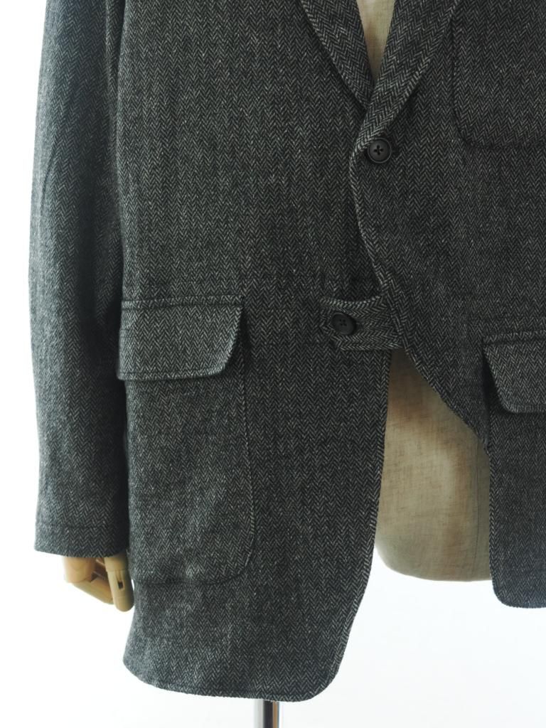 Engineered Garments エンジニアドガーメンツ - Slanted Jacket スランテッドジャケット - Poly Wool Herringbone - Grey