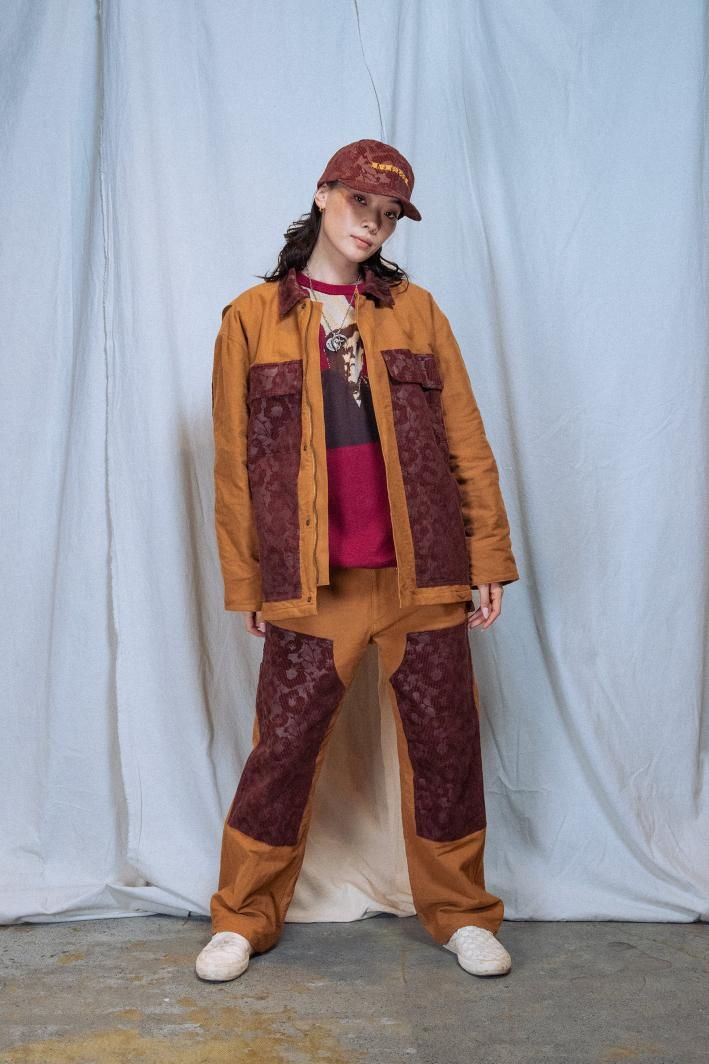 TUITACI 朔 ツイタチ - Embossed Corduroy Icirian Cap エンボスコーデュロイイチリアンキャップ - Maroon