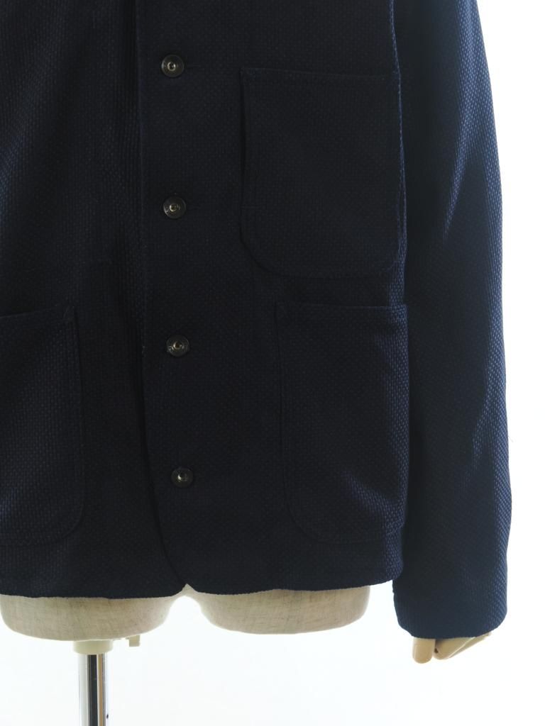 EG WORKADAY イージーワーカデイ - Engineer Short Jacket - Cotton Heavy Basketweave - Dk.Navy