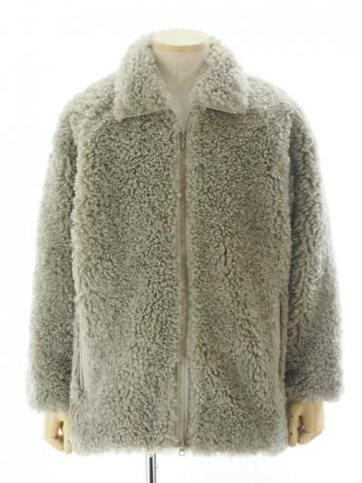Needles ニードルズ - S.C.Fur Jacket スタンドカラーファージャケット - Poly Curly Fur - Beige