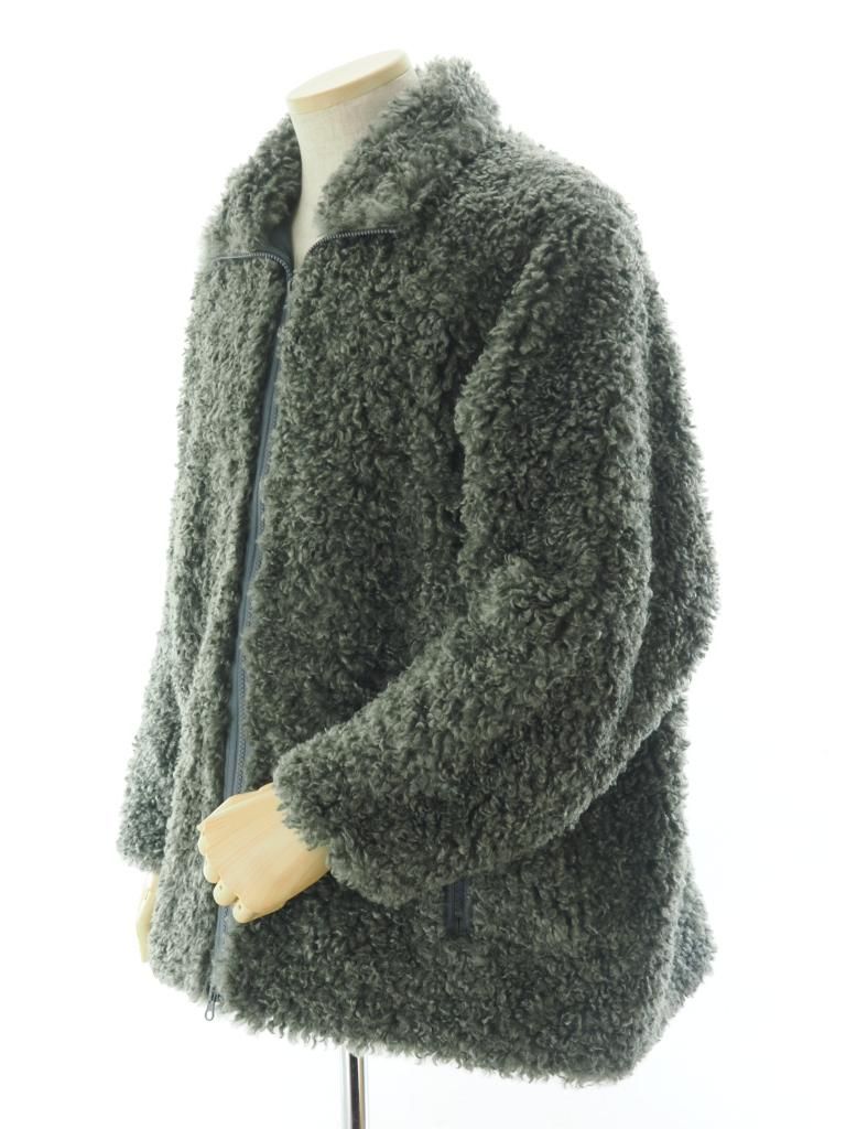 Needles ニードルズ - S.C.Fur Jacket スタンドカラーファージャケット - Poly Curly Fur - Grey