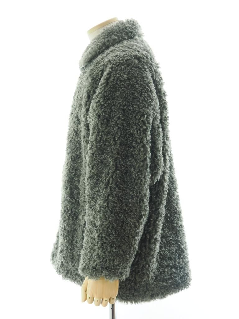 Needles ニードルズ - S.C.Fur Jacket スタンドカラーファージャケット - Poly Curly Fur - Grey