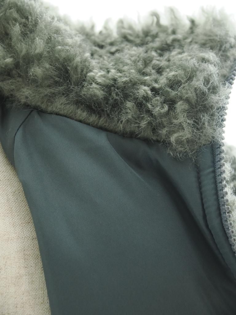 Needles ニードルズ - S.C.Fur Jacket スタンドカラーファージャケット - Poly Curly Fur - Grey