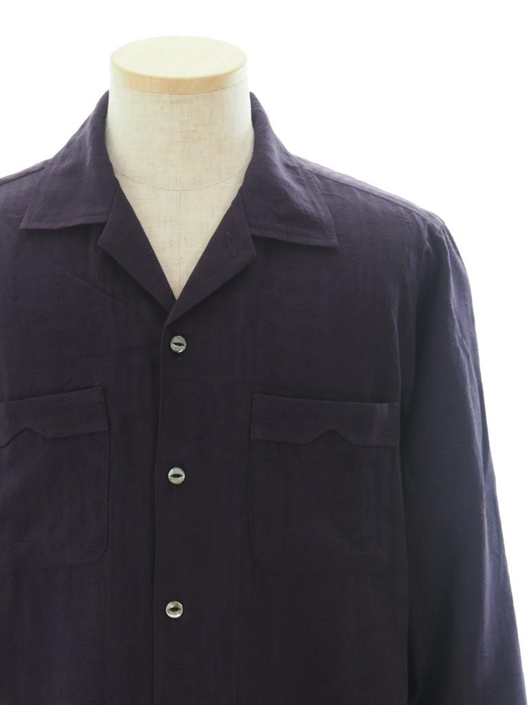 Needles ニードルズ - One Up Shirt ワンナップシャツ - Rayon Fine Pattern Jacquard - Purple