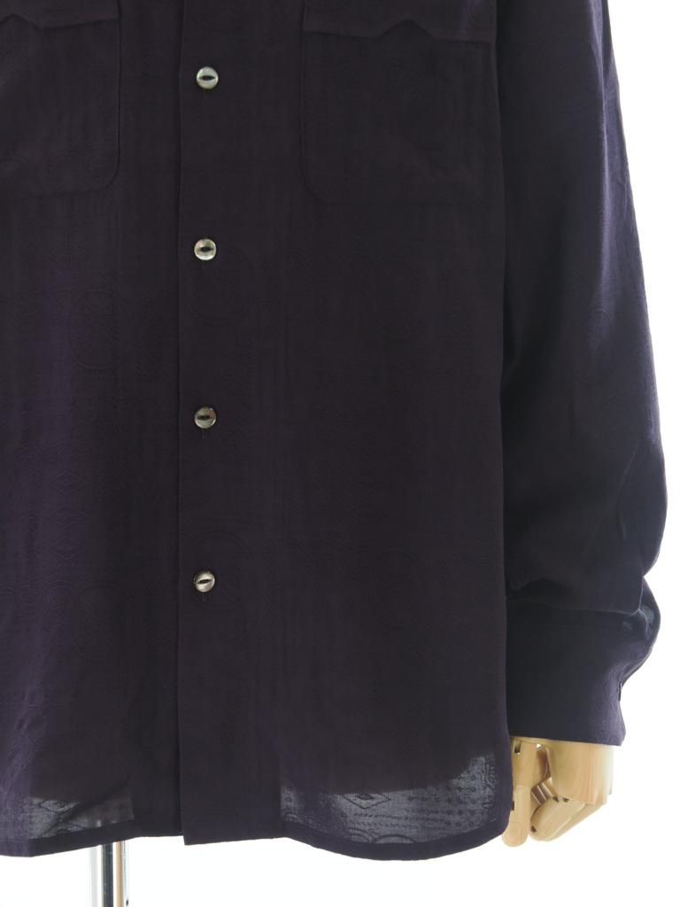 Needles ニードルズ - One Up Shirt ワンナップシャツ - Rayon Fine Pattern Jacquard - Purple