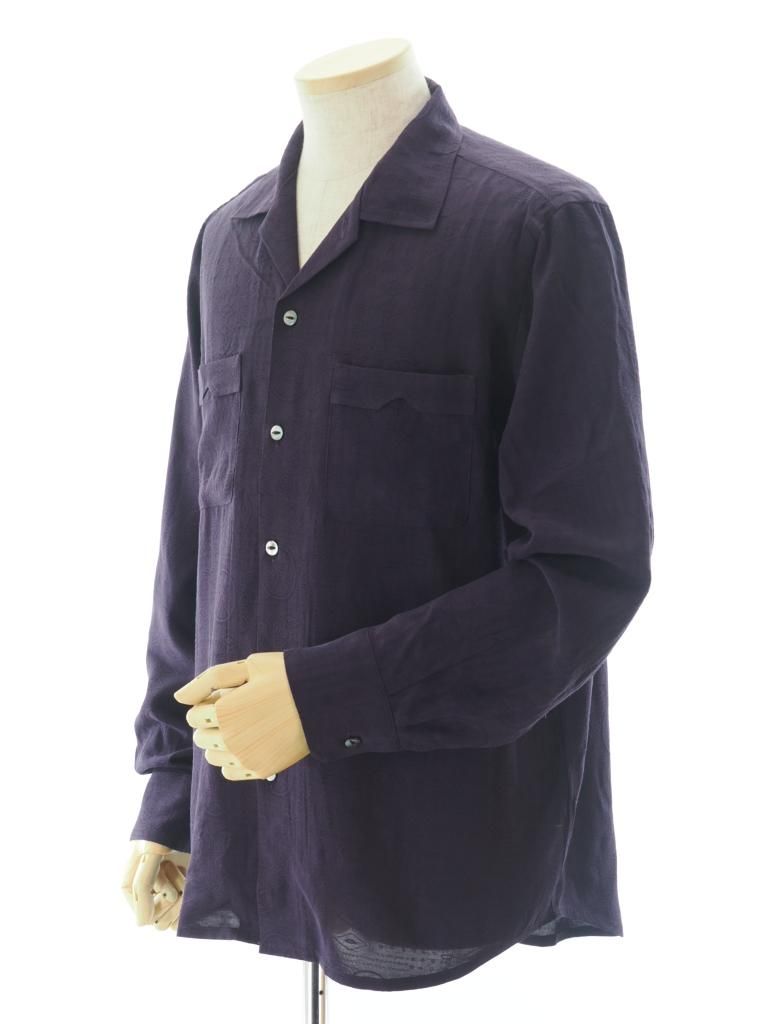 Needles ニードルズ - One Up Shirt ワンナップシャツ - Rayon Fine Pattern Jacquard - Purple