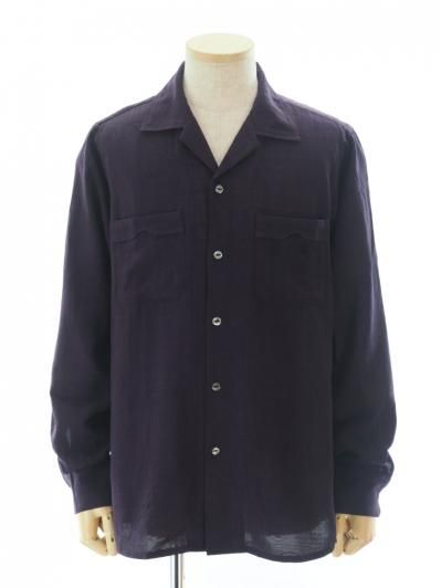 Needles ニードルズ - One Up Shirt ワンナップシャツ - Rayon Fine Pattern Jacquard - Purple