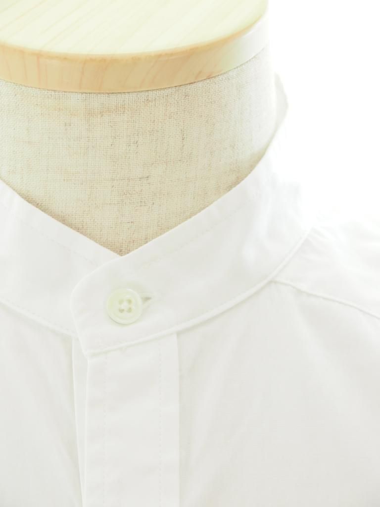 Needles ニードルズ - Banded Collar EDW Shirt バンデッドカラーエドワードシャツ - Cotton Broadcloth - Off White