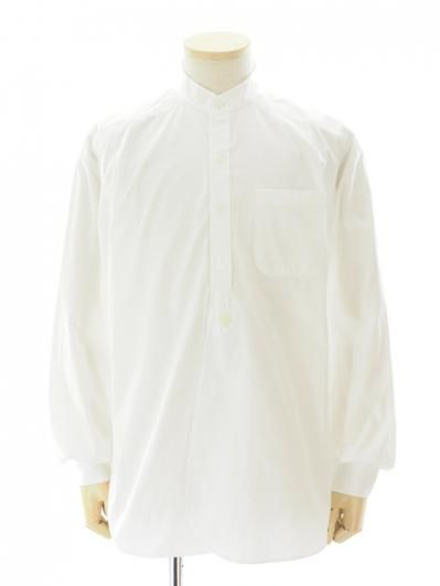 Needles ニードルズ - Banded Collar EDW Shirt バンデッドカラーエドワードシャツ - Cotton Broadcloth - Off White