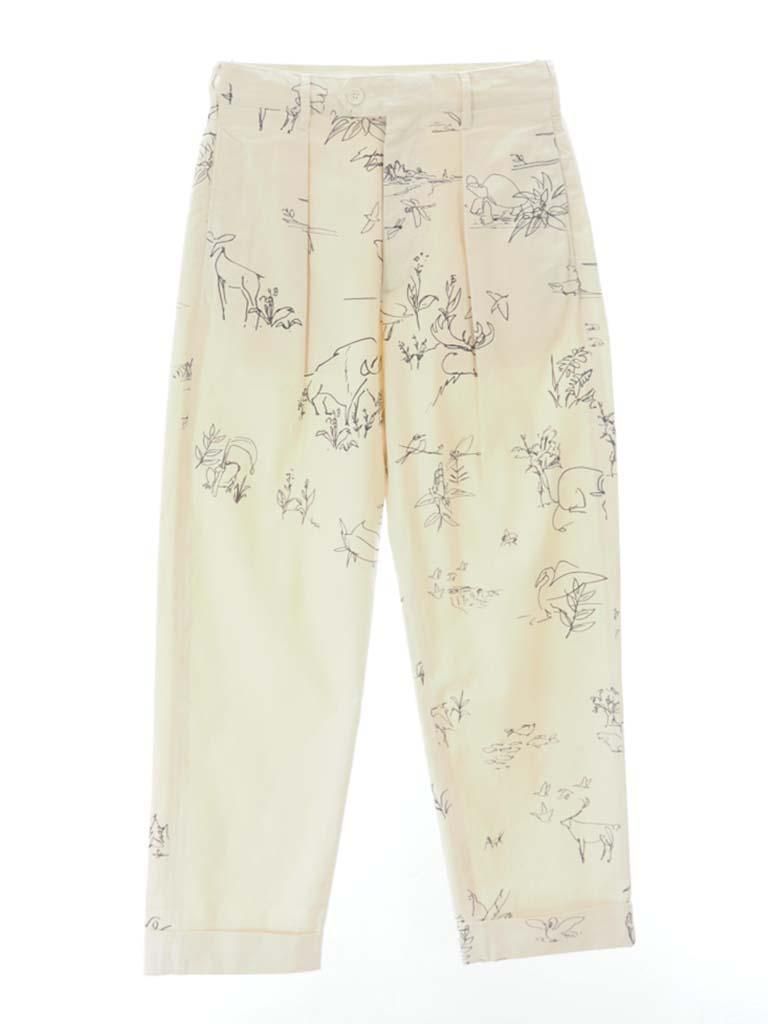 Engineered Garments エンジニアドガーメンツ - Carlyle Pant カーライルパンツ - Animal Print 6.5oz Flat Twill - Natural
