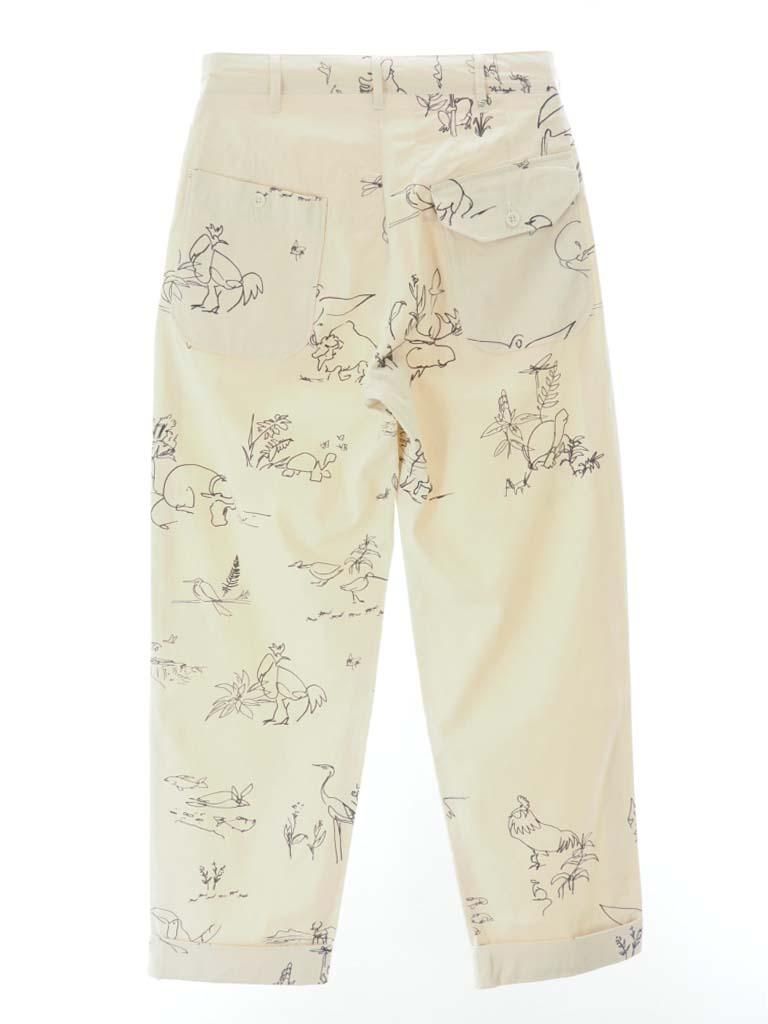 Engineered Garments エンジニアドガーメンツ - Carlyle Pant カーライルパンツ - Animal Print 6.5oz Flat Twill - Natural