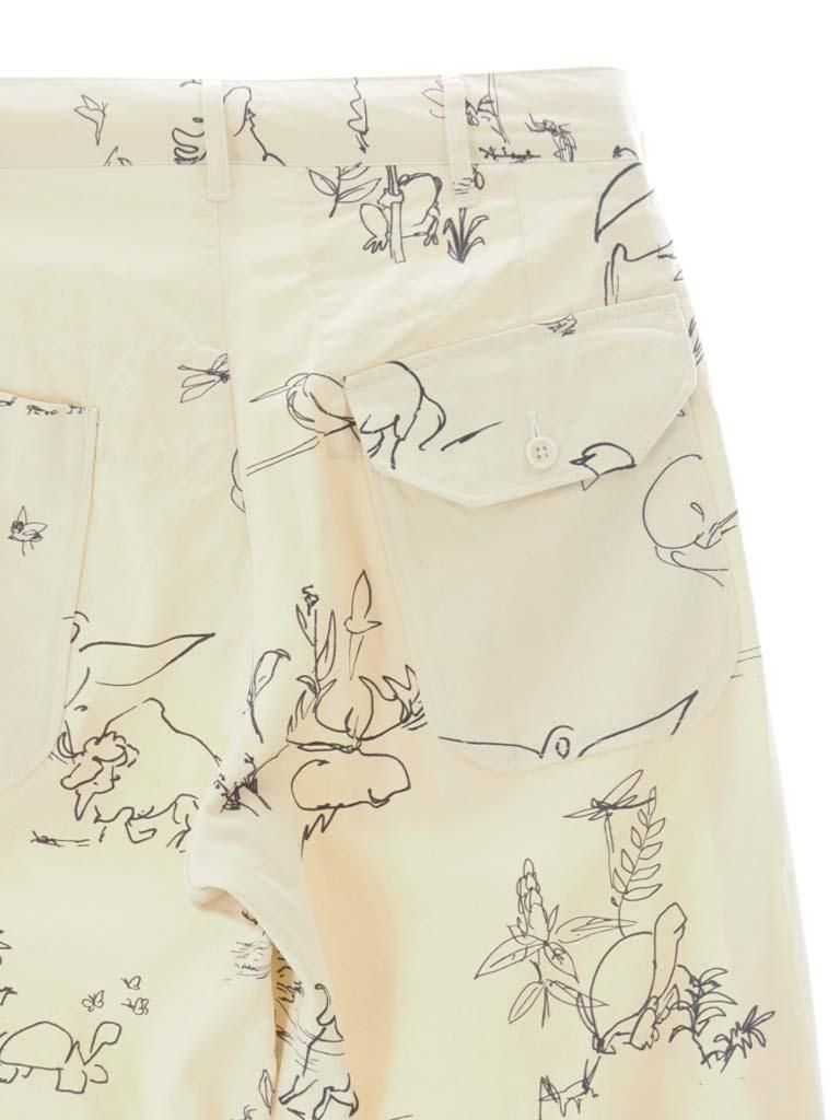 Engineered Garments エンジニアドガーメンツ - Carlyle Pant カーライルパンツ - Animal Print 6.5oz Flat Twill - Natural