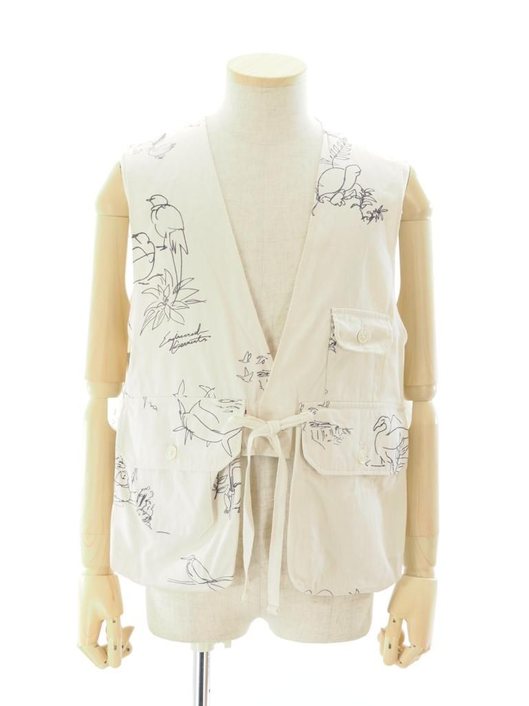 Engineered Garments エンジンニアドガーメンツ - Fowl Vest フォールベスト - Animal Print Flat Twill - Natural
