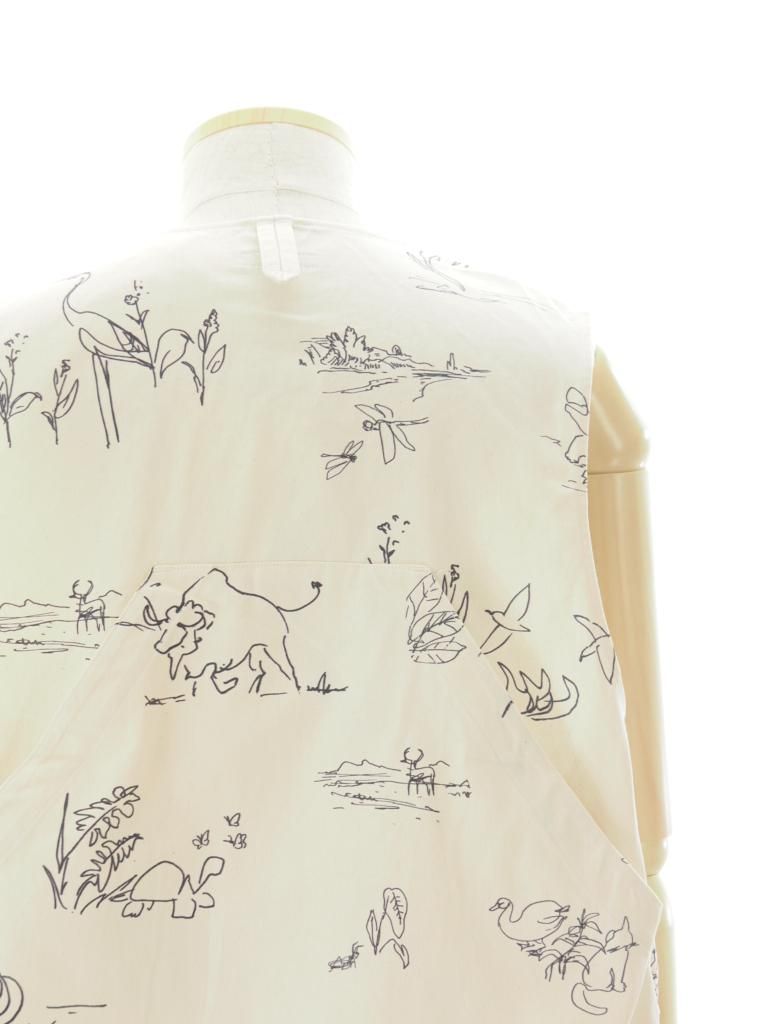 Engineered Garments エンジンニアドガーメンツ - Fowl Vest フォールベスト - Animal Print Flat Twill - Natural