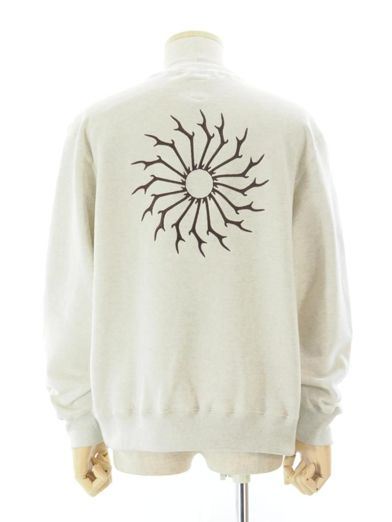 South2 West8 ġȥ - Crew Neck Sweat Shirt - Cotton French Terry - Skull & Target - Oatmeal
