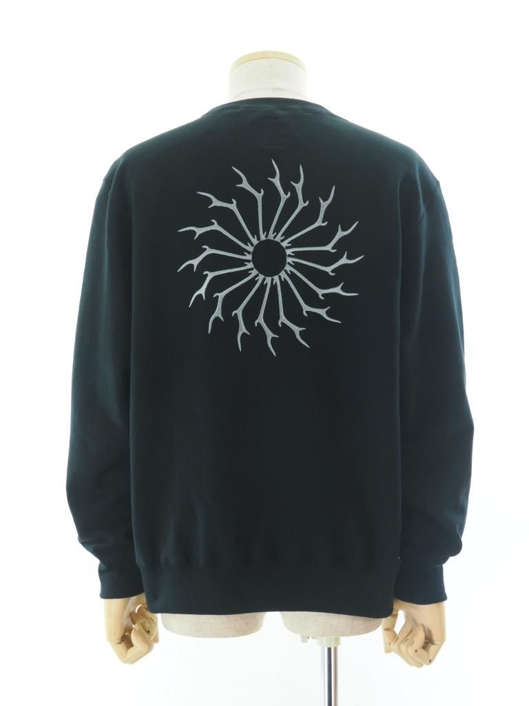 South2 West8 ġȥ - Crew Neck Sweat Shirt - Cotton French Terry - Skull & Target - Black
