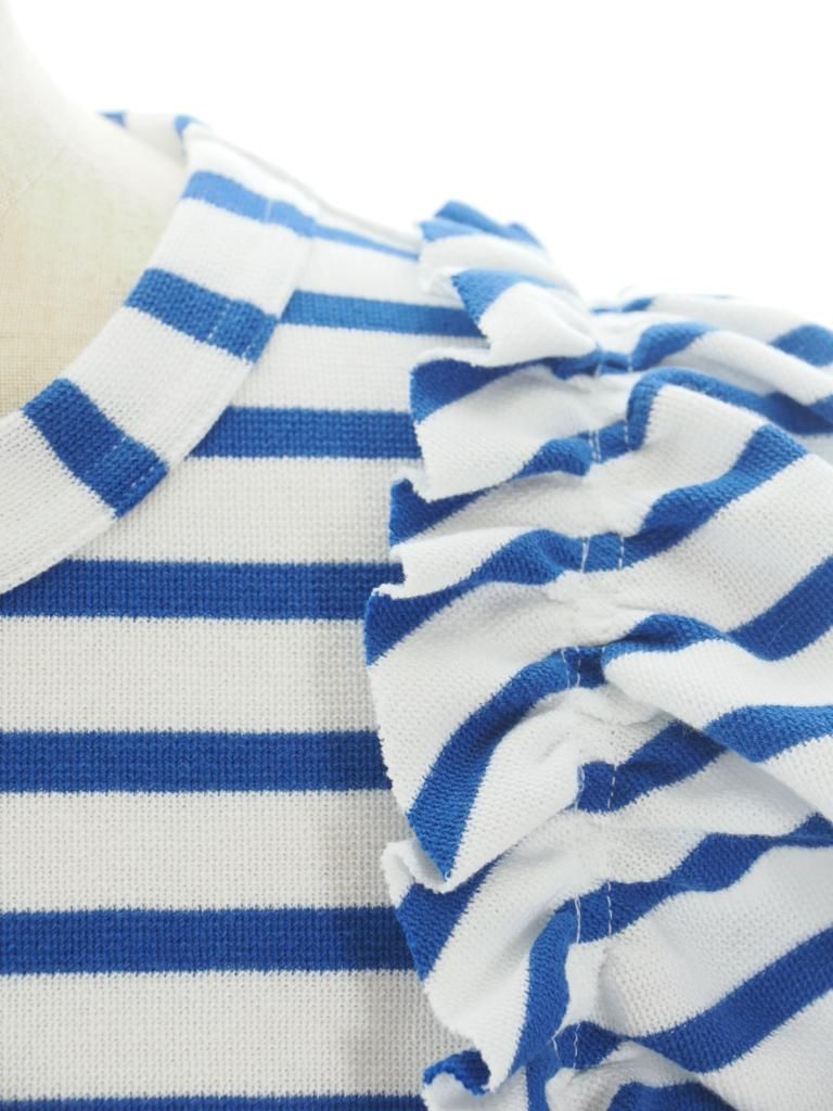 Rhodolirion ロドリリオン - Swallow Asymmetric Frill Sleeve Top スワローアシメトリーフリルスリーブトップ - Stripe