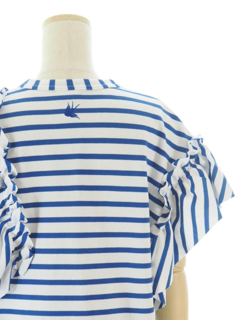 Rhodolirion ロドリリオン - Swallow Asymmetric Frill Sleeve Top スワローアシメトリーフリルスリーブトップ - Stripe