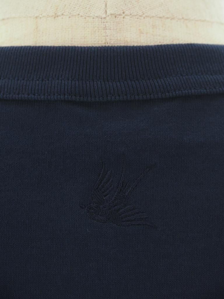 Rhodolirion ロドリリオン - Swallow Asymmetric Frill Sleeve Top スワローアシメトリーフリルスリーブトップ - Navy