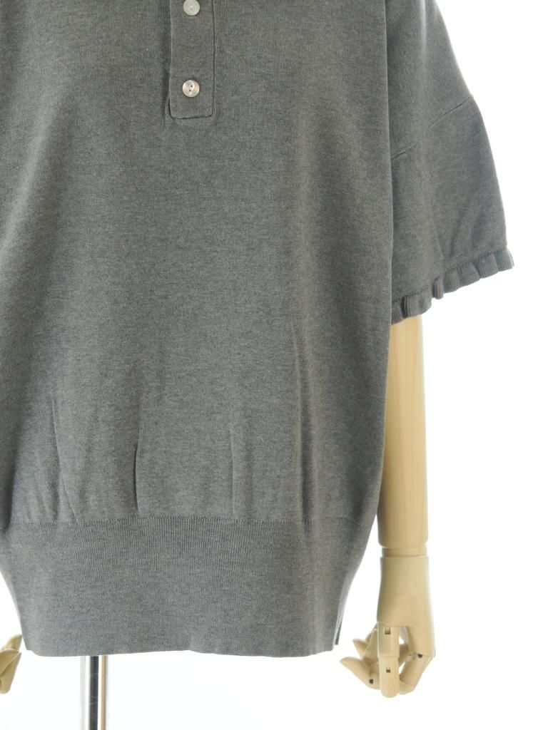 Rhodolirion ロドリリオン - Frill Polo Sweater フリルポロセーター - H.Grey