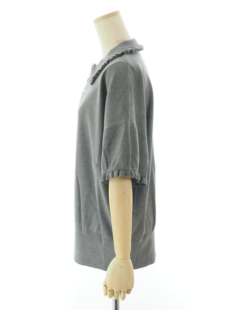 Rhodolirion ロドリリオン - Frill Polo Sweater フリルポロセーター - H.Grey
