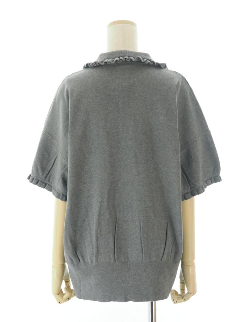 Rhodolirion ロドリリオン - Frill Polo Sweater フリルポロセーター - H.Grey