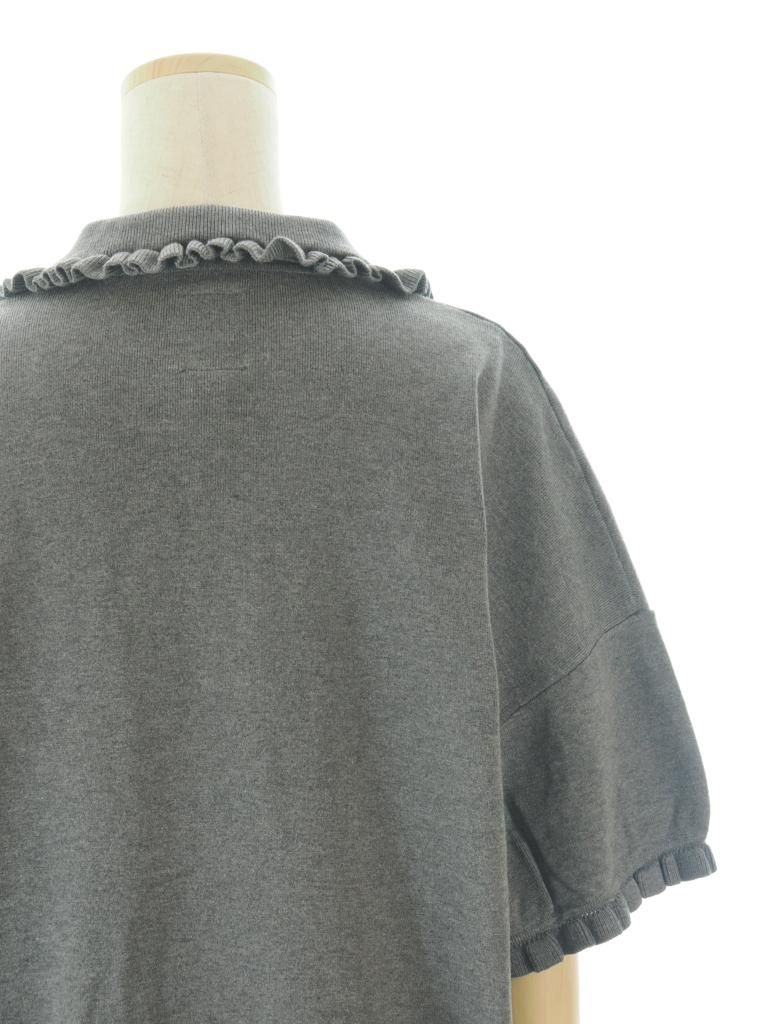 Rhodolirion ロドリリオン - Frill Polo Sweater フリルポロセーター - H.Grey