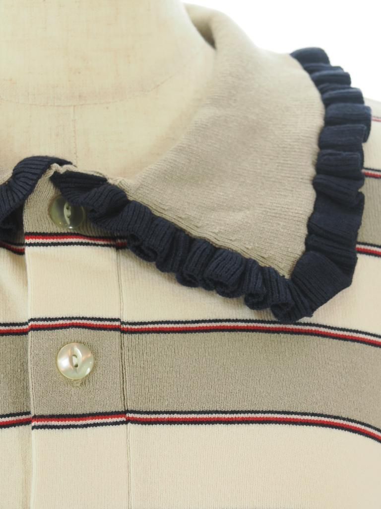 Rhodolirion ロドリリオン - Frill Polo Sweater フリルポロセーター - Beige