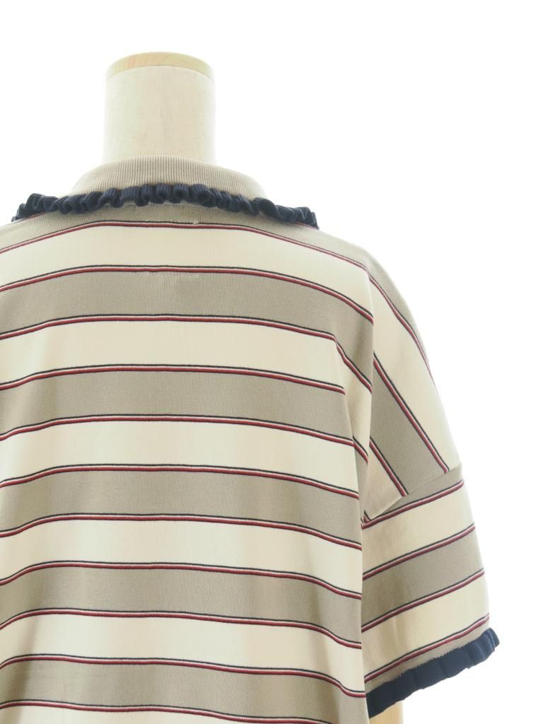 Rhodolirion ロドリリオン - Frill Polo Sweater フリルポロセーター - Beige