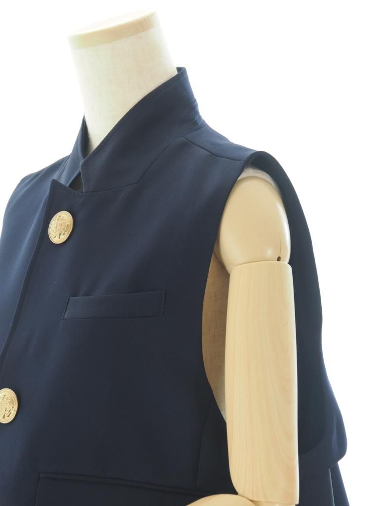 Rhodolirion ロドリリオン - Waistcoat ウェストコート - Doeskin - Navy