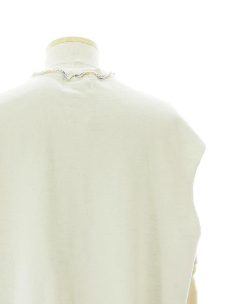 TUITACI 朔 ツイタチ - Inlay French Terry Sleeveless Sweater - Ivory
