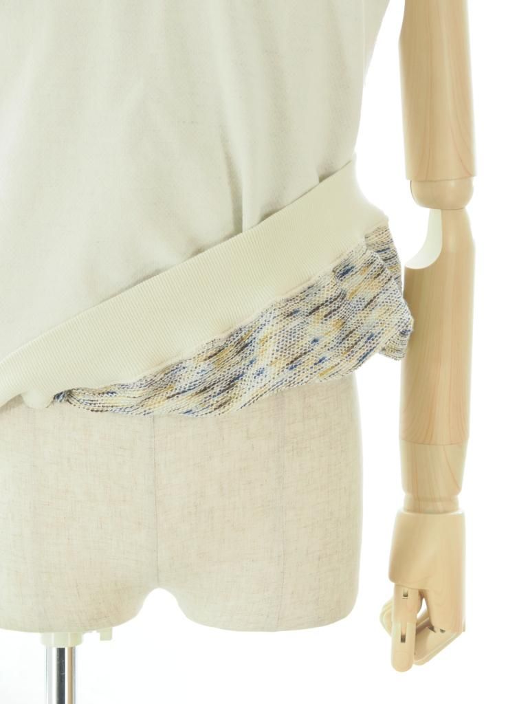 TUITACI 朔 ツイタチ - Inlay French Terry Sleeveless Sweater - Ivory