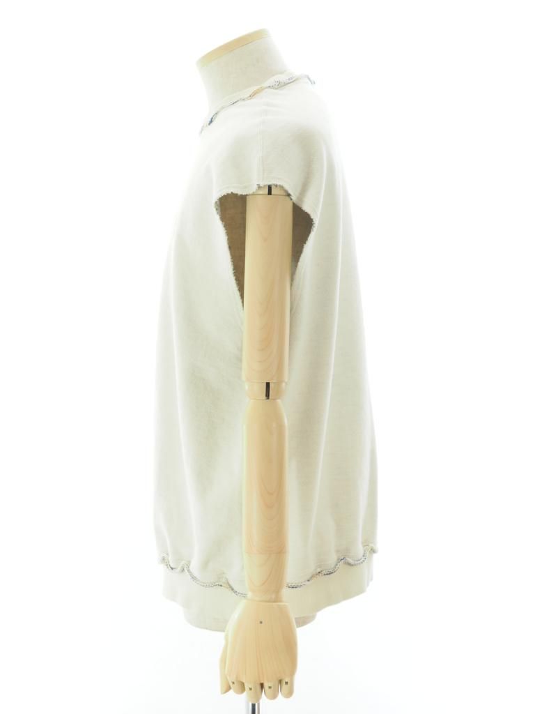 TUITACI 朔 ツイタチ - Inlay French Terry Sleeveless Sweater - Ivory