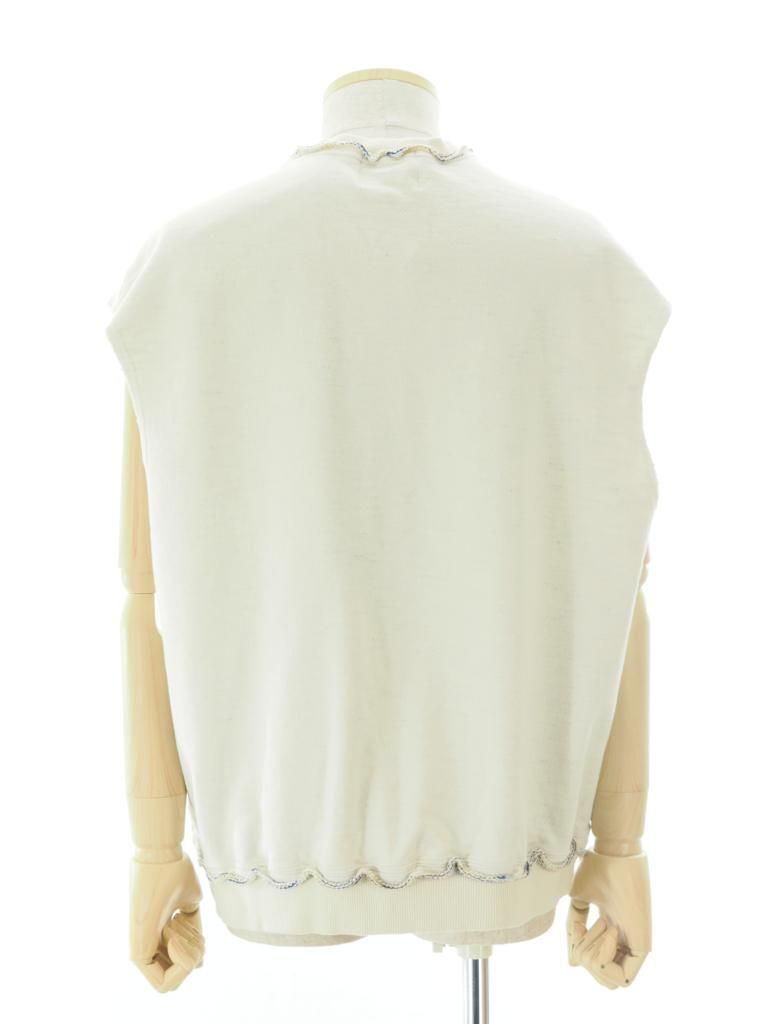TUITACI 朔 ツイタチ - Inlay French Terry Sleeveless Sweater - Ivory
