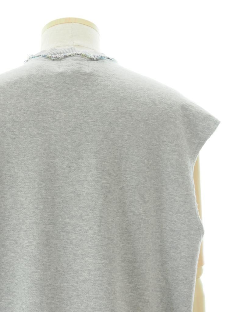 TUITACI 朔 ツイタチ - Inlay French Terry Sleeveless Sweater - Grey