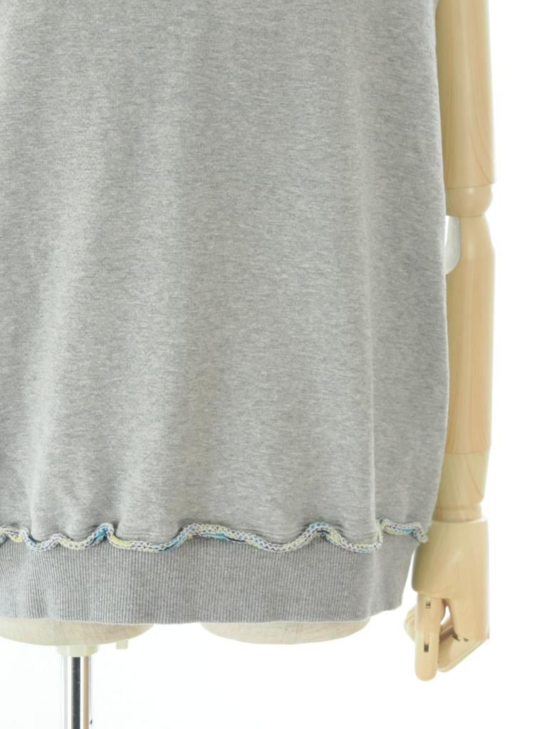 TUITACI  ĥ - Inlay French Terry Sleeveless Sweater - Grey