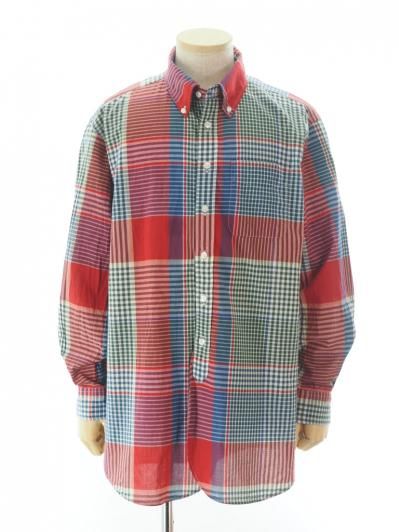 Engineered Garments エンジニアドガーメンツ - 19C BD Shirt - Big Madras Plaid - Navy / Brown - Red / Green